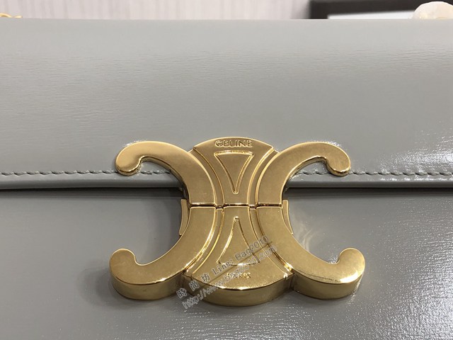 Celine專櫃2022新款小號亮澤牛皮革鏈條包 賽琳凱旋門鎖扣金屬鏈條腋下包 sldj2402